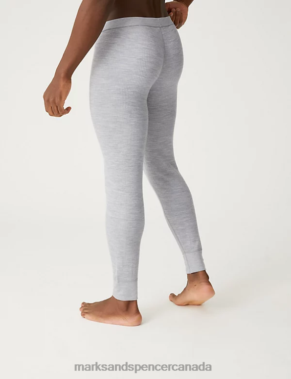 Marks and Spencer sale - Men Grey Marl Clothing Marks & Spencer Heatgen Maximum Thermal Long Johns 20VTD5187