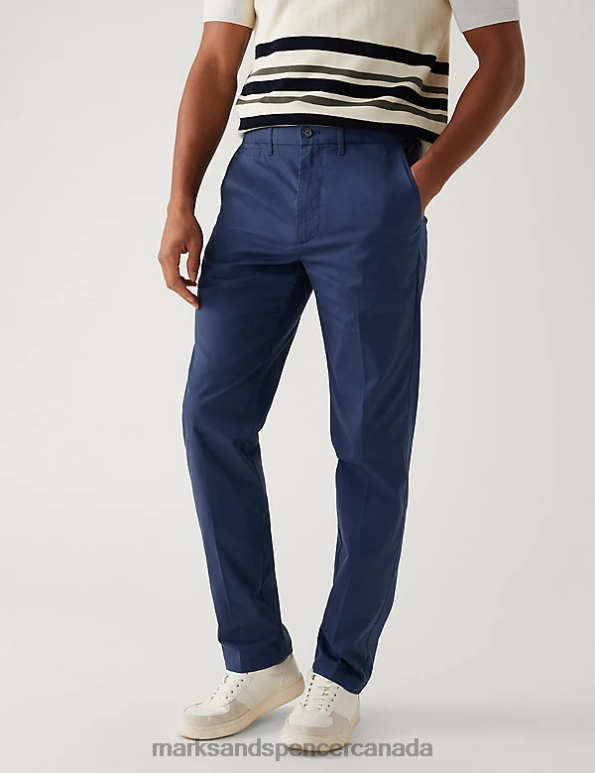 Men Indigo Clothing Marks & Spencer Regular Fit Super Lightweight Chinos 20VTD5665 - Marks and Spencer outlet