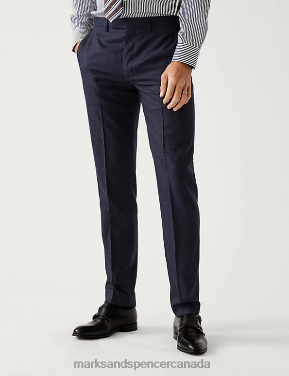 Men Indigo Clothing Marks & Spencer Tailored Fit Pure Wool Suit Trousers 20VTD6856 - Marks and Spencer Canada locations