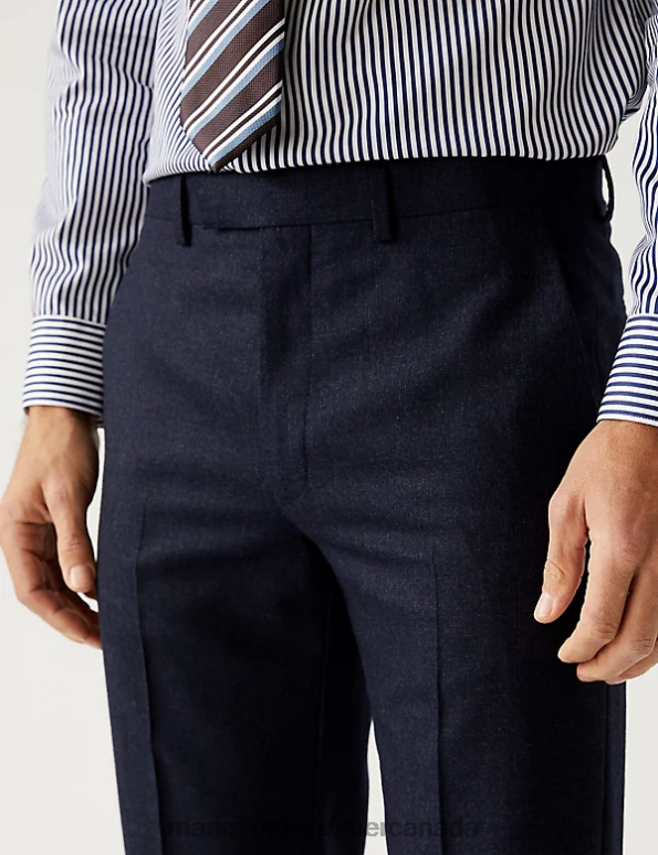 Men Indigo Clothing Marks & Spencer Tailored Fit Pure Wool Suit Trousers 20VTD6856 - Marks and Spencer Canada locations