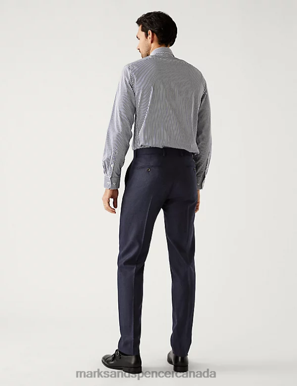 Men Indigo Clothing Marks & Spencer Tailored Fit Pure Wool Suit Trousers 20VTD6856 - Marks and Spencer Canada locations