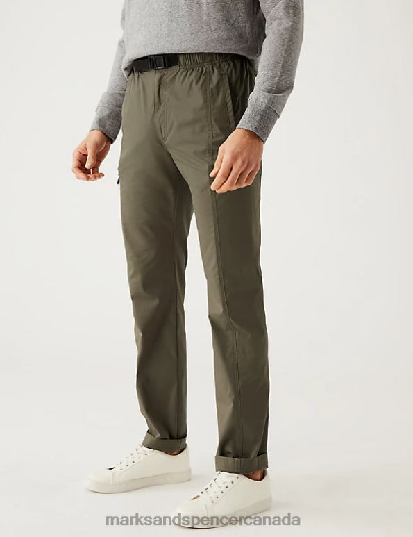 Men Khaki Clothing Marks & Spencer Slim Fit Belted Trekking Trousers 20VTD6484 - Marks and Spencer Canada locations