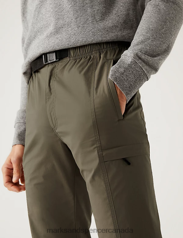 Men Khaki Clothing Marks & Spencer Slim Fit Belted Trekking Trousers 20VTD6484 - Marks and Spencer Canada locations
