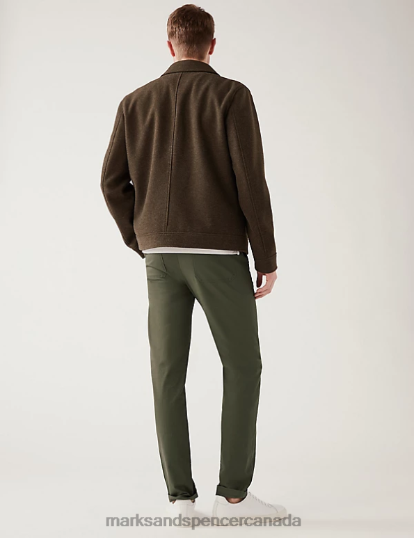 Marks and Spencer sale - Men Khaki Clothing Marks & Spencer Tapered Fit Elasticated Waist Trousers 20VTD5744