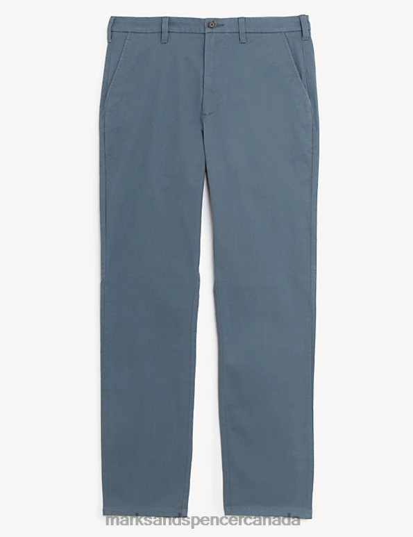 Men Light Blue Clothing Marks & Spencer Regular Fit Stretch Chinos 20VTD235 - Marks and Spencer Canada locations