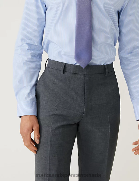 Marks and Spencer near me - Men Light Grey Clothing Marks & Spencer The Ultimate Tailored Fit Suit Trousers 20VTD6320