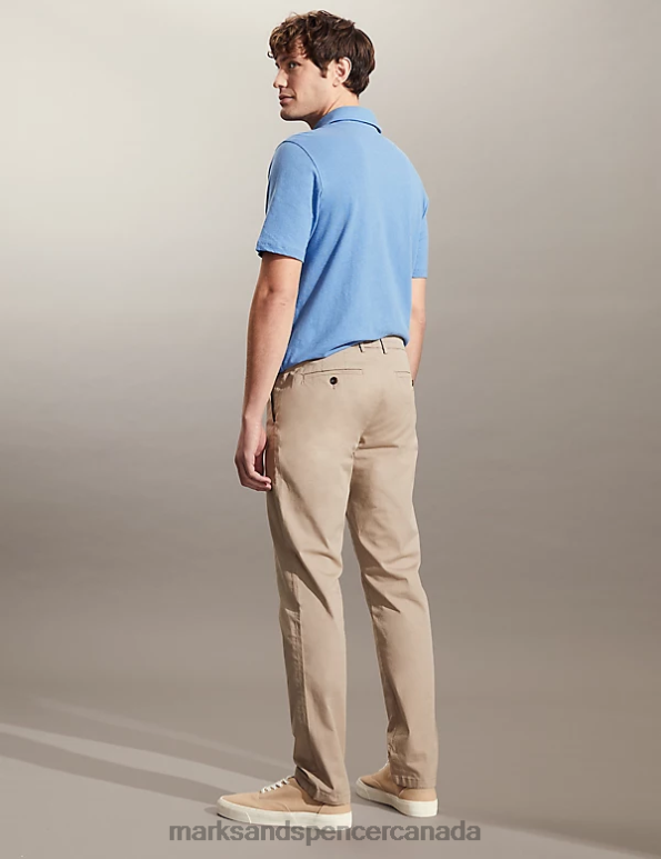 Men Medium Beige Clothing Marks & Spencer Slim Fit Stretch Chinos 20VTD7240 - Marks and Spencer online