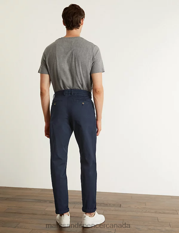 Marks and Spencer sale - Men Medium Navy Clothing Marks & Spencer Slim Fit Stretch Chinos 20VTD6900