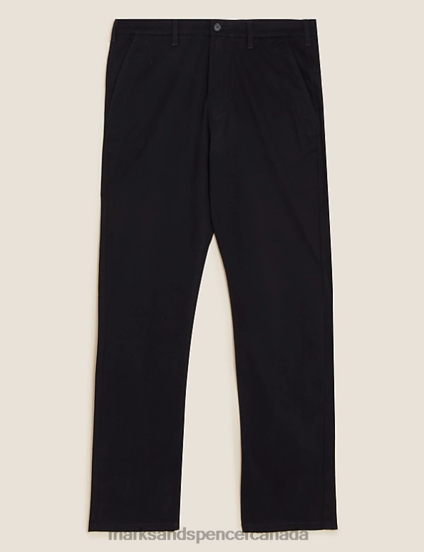 Men Navy Clothing Marks & Spencer Loose Fit Stretch Chinos 20VTD6564 - Marks and Spencer Canada locations