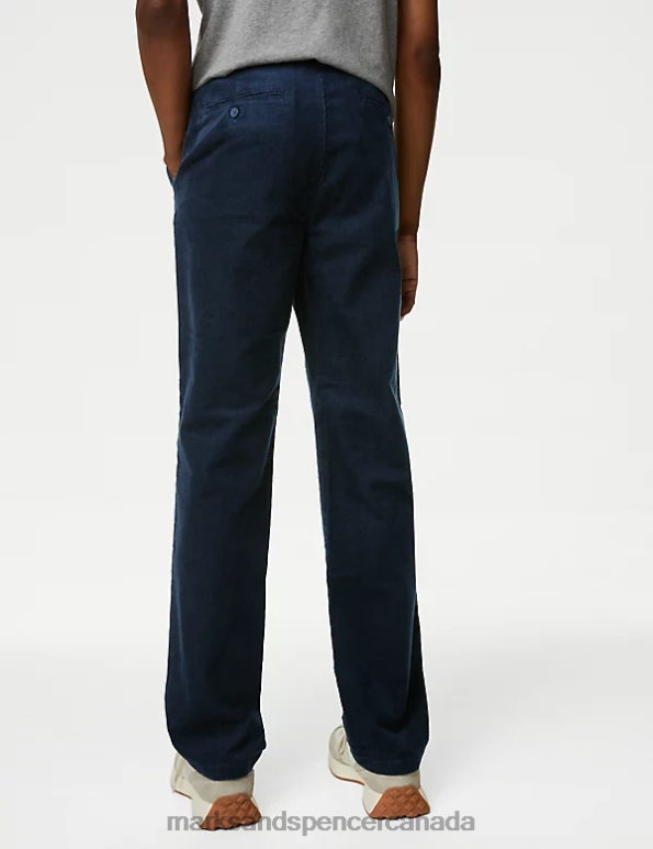 Marks and Spencer sale - Men Navy Clothing Marks & Spencer Regular Fit Corduroy Stretch Chinos 20VTD6089