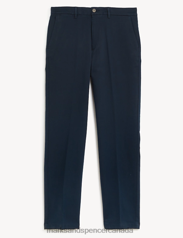 Marks and Spencer sale - Men Navy Clothing Marks & Spencer Regular Fit Italian Stretch Chinos 20VTD6022
