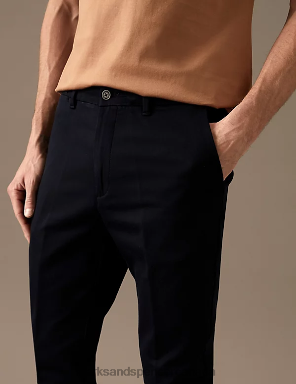 Marks and Spencer sale - Men Navy Clothing Marks & Spencer Regular Fit Italian Stretch Chinos 20VTD6022