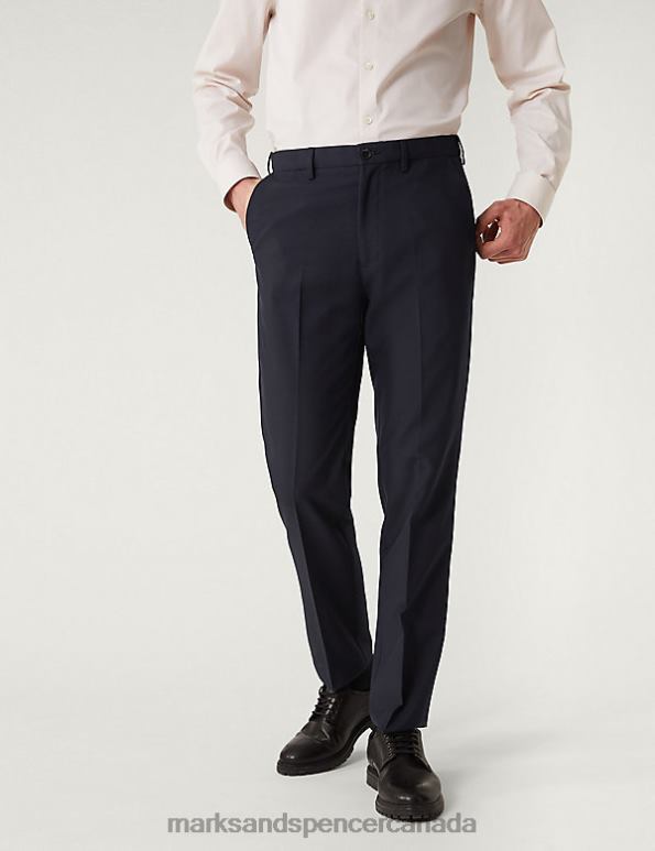 Marks and Spencer Canada - Men Navy Clothing Marks & Spencer Regular Fit Trouser with Active Waist 20VTD5677