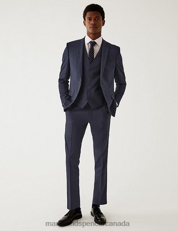 Marks and Spencer near me - Men Navy Clothing Marks & Spencer Skinny Fit Stretch Suit Trousers 20VTD5787