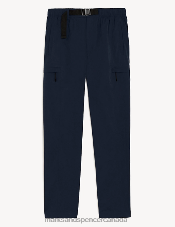 Men Navy Clothing Marks & Spencer Slim Fit Belted Trekking Trousers 20VTD6103 - Marks and Spencer Canada locations
