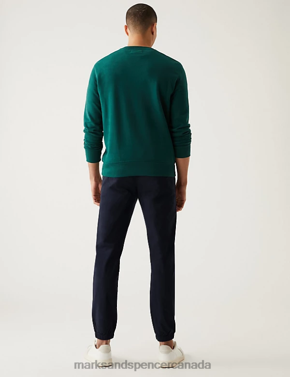 Marks and Spencer sale - Men Navy Clothing Marks & Spencer Slim Fit Elasticated Waist Cuffed Joggers 20VTD5791