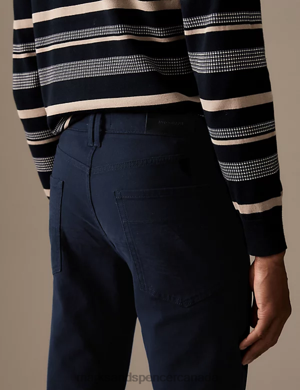 Marks and Spencer near me - Men Navy Clothing Marks & Spencer Slim Fit Italian 5 Pocket Trousers 20VTD6233