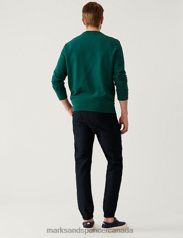 Marks and Spencer sale - Men Navy Clothing Marks & Spencer Slim Fit Lightweight Cuffed Cargo Trousers 20VTD5537