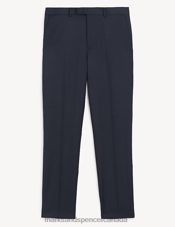 Men Navy Clothing Marks & Spencer Slim Fit Stretch Suit Trousers 20VTD5036 - Marks and Spencer outlet