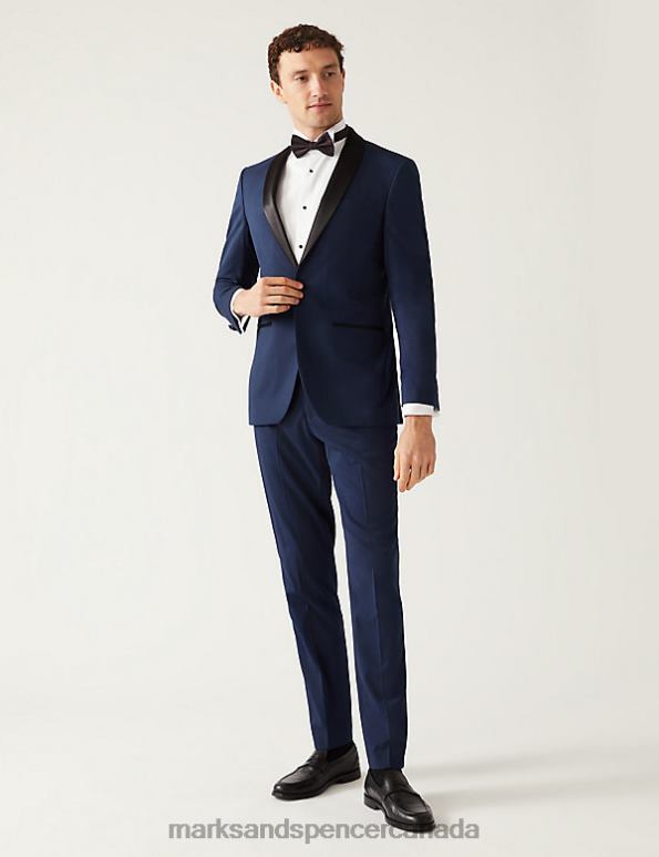 Men Navy Clothing Marks & Spencer Slim Fit Stretch Suit Trousers 20VTD6958 - Marks and Spencer Canada locations