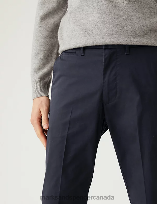 Men Navy Clothing Marks & Spencer Slim Fit Super Lightweight Chinos 20VTD6672 - Marks and Spencer Canada locations