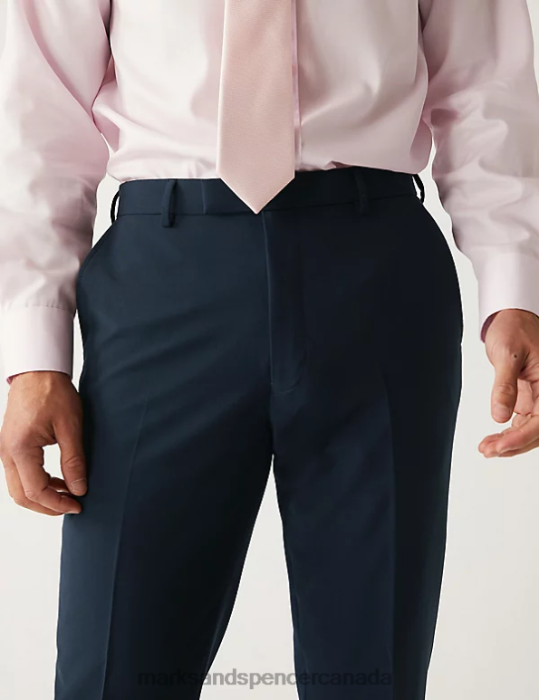 Men Navy Clothing Marks & Spencer The Ultimate Tailored Fit Suit Trousers 20VTD5932 - Marks and Spencer outlet
