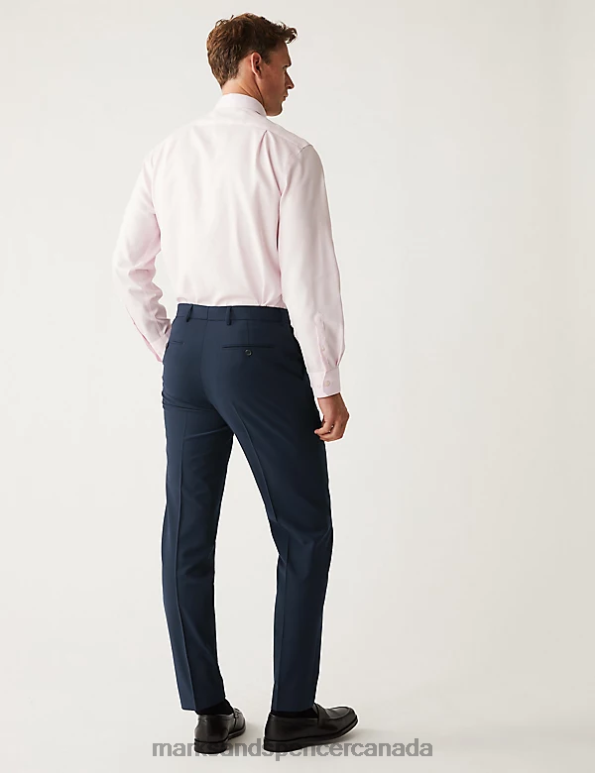 Men Navy Clothing Marks & Spencer The Ultimate Tailored Fit Suit Trousers 20VTD5932 - Marks and Spencer outlet