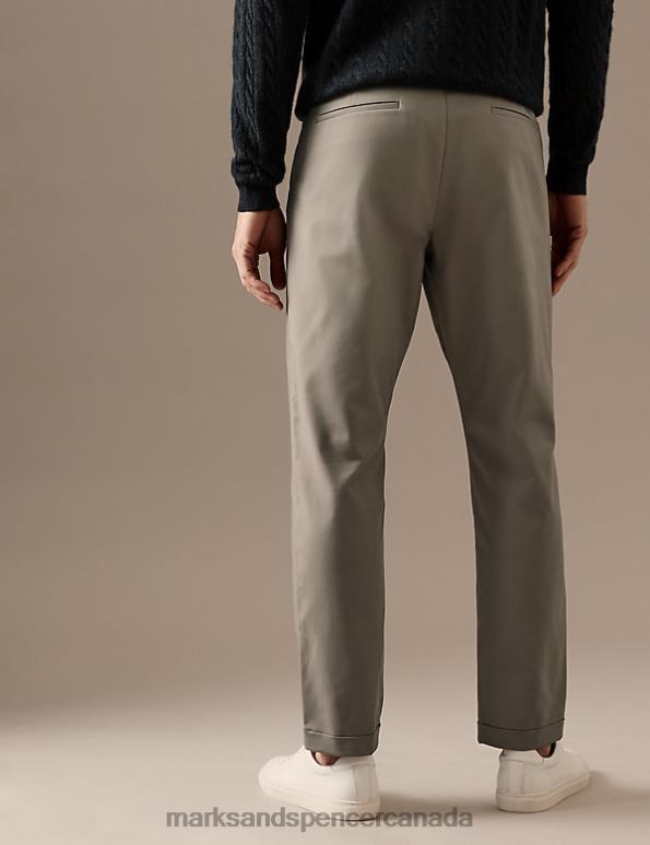 Marks and Spencer sale - Men Onyx Clothing Marks & Spencer Tapered Fit Single Pleat Trousers 20VTD6829