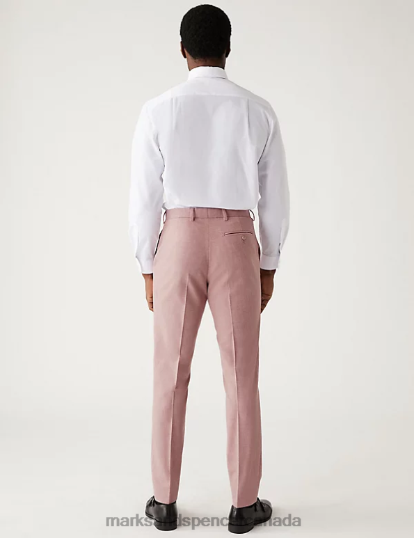 Marks and Spencer sale - Men Pink Clothing Marks & Spencer Slim Fit Marl Stretch Suit Trousers 20VTD5023