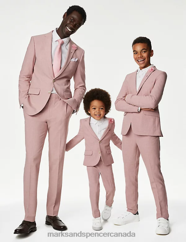 Marks and Spencer sale - Men Pink Clothing Marks & Spencer Slim Fit Marl Stretch Suit Trousers 20VTD5023