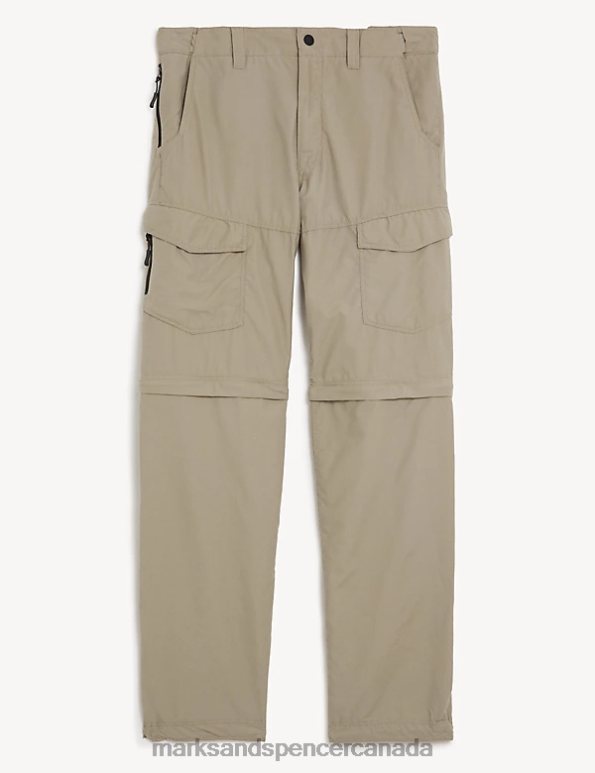 Men Stone Clothing Marks & Spencer Regular Fit Zip Off Trekking Cargo Trousers 20VTD7480 - Marks and Spencer outlet