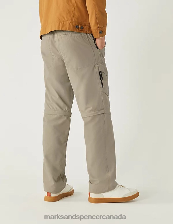 Men Stone Clothing Marks & Spencer Regular Fit Zip Off Trekking Cargo Trousers 20VTD7480 - Marks and Spencer outlet