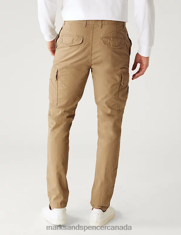 Men Topaz Clothing Marks & Spencer Slim Fit Lightweight Cargo Trousers 20VTD5885 - Marks and Spencer outlet