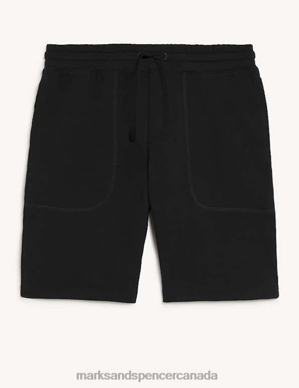Men Black Clothing Marks & Spencer Drawstring Jersey Shorts 20VTD5119 - Marks and Spencer Canada locations