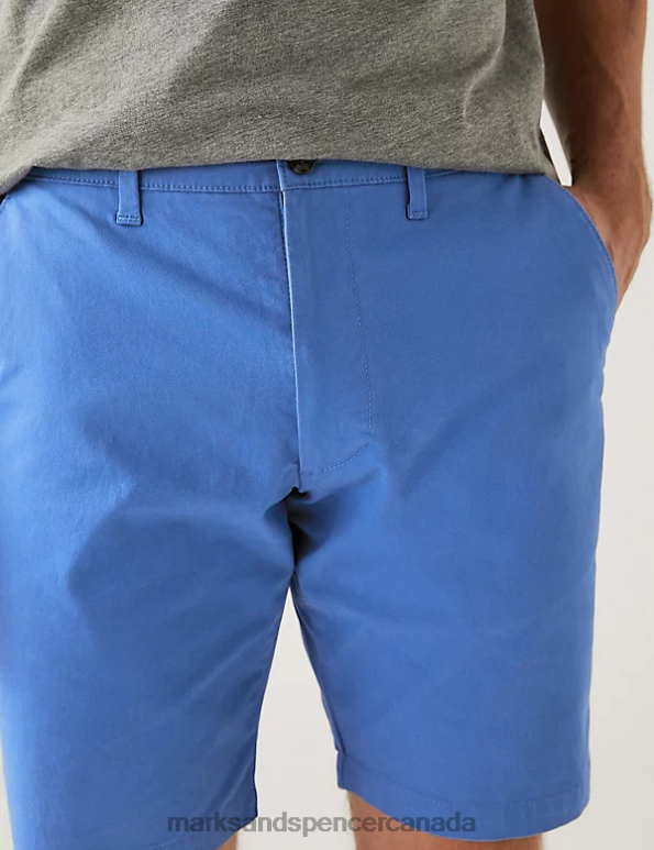 Marks and Spencer sale - Men Bright Blue Clothing Marks & Spencer Stretch Chino Shorts 20VTD6119