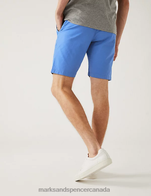 Marks and Spencer sale - Men Bright Blue Clothing Marks & Spencer Stretch Chino Shorts 20VTD6119