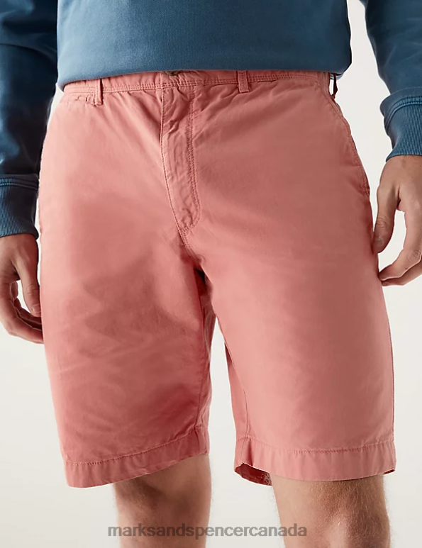 Men Coral Clothing Marks & Spencer Pure Cotton Half Elasticated Waist Shorts 20VTD6801 - Marks and Spencer outlet