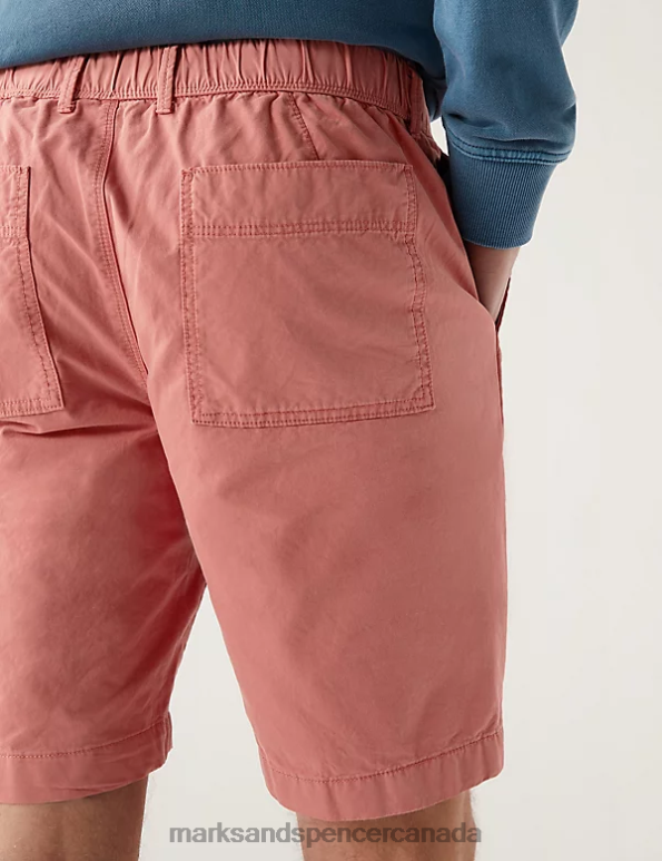 Men Coral Clothing Marks & Spencer Pure Cotton Half Elasticated Waist Shorts 20VTD6801 - Marks and Spencer outlet