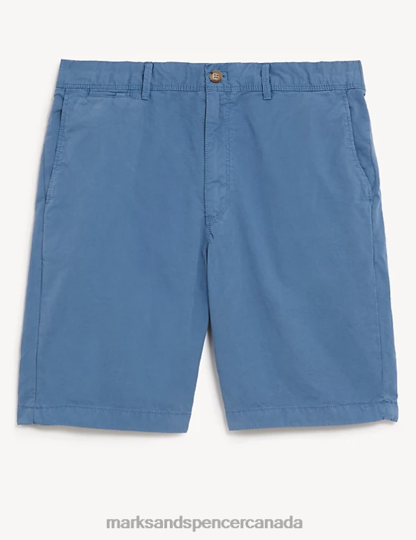 Marks and Spencer near me - Men Cornflower Clothing Marks & Spencer Pure Cotton Half Elasticated Waist Shorts 20VTD6456