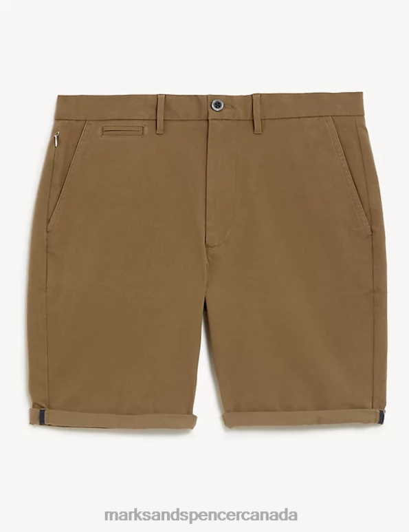 Men Dark Bronze Clothing Marks & Spencer Ultimate Chino Shorts with Stretch 20VTD6404 - Marks and Spencer outlet