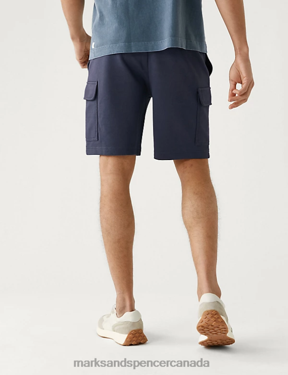 Marks and Spencer sale - Men Dark Ink Clothing Marks & Spencer Cargo Jersey Shorts 20VTD6259