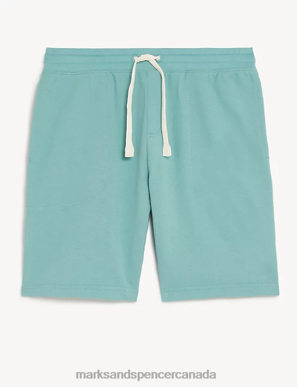 Men Dusted Aqua Clothing Marks & Spencer Drawstring Jersey Shorts 20VTD4800 - Marks and Spencer Canada locations