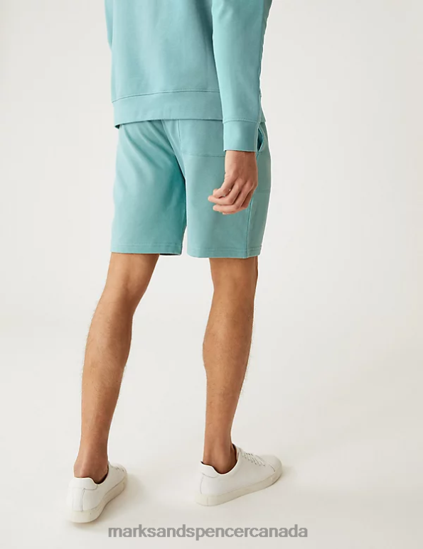 Men Dusted Aqua Clothing Marks & Spencer Drawstring Jersey Shorts 20VTD4800 - Marks and Spencer Canada locations