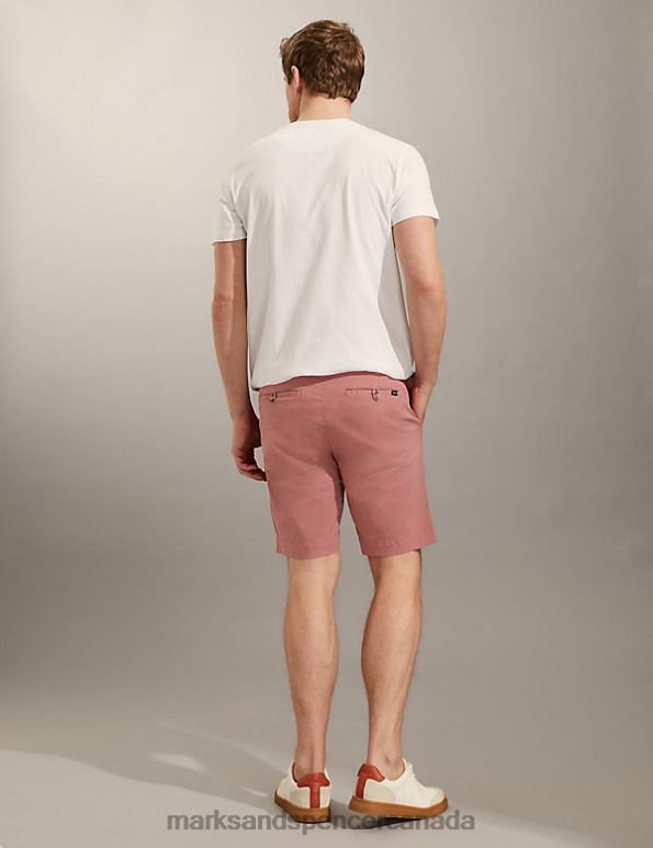 Men Dusty Pink Clothing Marks & Spencer Stretch Chino Shorts 20VTD6788 - Marks and Spencer online