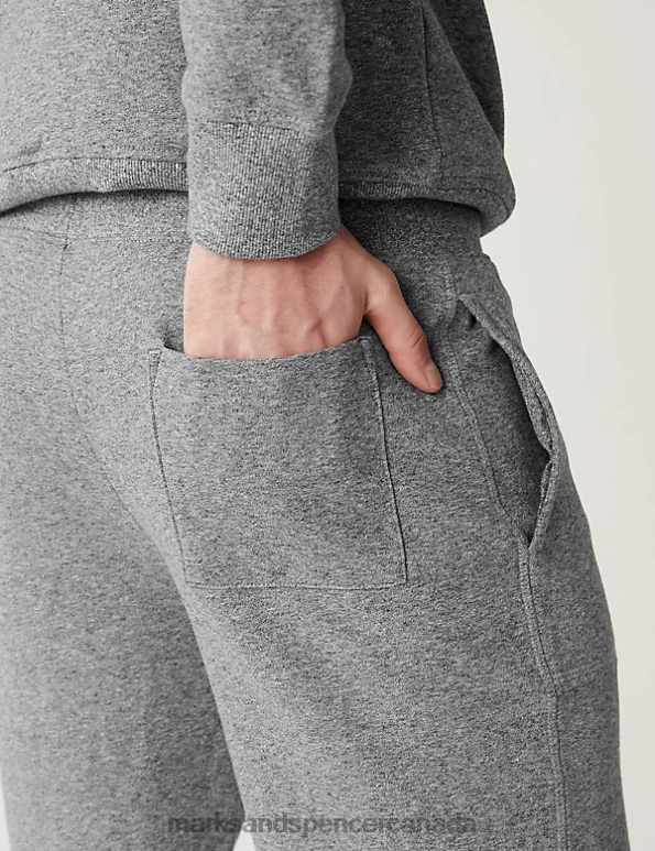 Men Grey Marl Clothing Marks & Spencer Drawstring Jersey Shorts 20VTD5114 - Marks and Spencer outlet