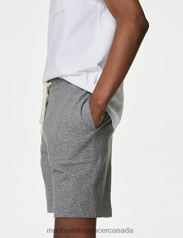 Marks and Spencer sale - Men Grey Mix Clothing Marks & Spencer 2pk Pure Cotton Jersey Shorts 20VTD4749