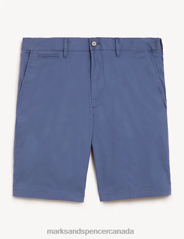 Marks and Spencer Canada - Men Indigo Clothing Marks & Spencer Super Lightweight Stretch Chino Shorts 20VTD6502
