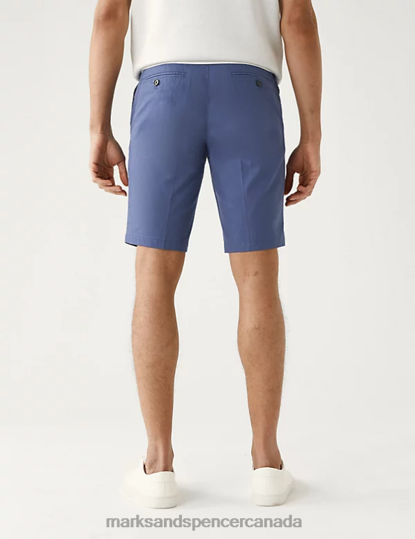 Marks and Spencer Canada - Men Indigo Clothing Marks & Spencer Super Lightweight Stretch Chino Shorts 20VTD6502