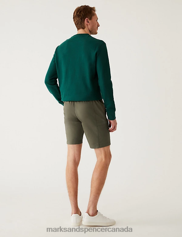 Men Khaki Clothing Marks & Spencer Belted Trekking Shorts with Stormwear 20VTD5398 - Marks and Spencer outlet