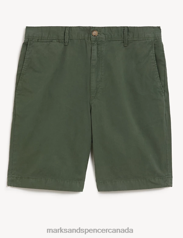 Marks and Spencer near me - Men Khaki Clothing Marks & Spencer Pure Cotton Half Elasticated Waist Shorts 20VTD6803